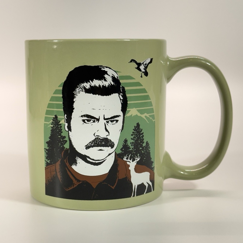 Ron Swanson Collectors Coffee Cup Mug‎ I Regret Nothing The End 21oz Zak! Parks
